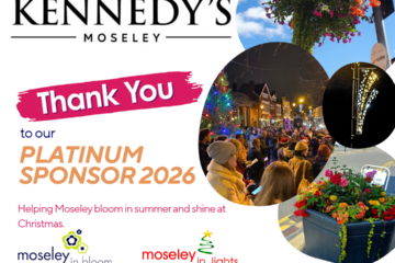 Kennedys Bar – Platinum Sponsor of Moseley in Bloom and Moseley in Lights 2026